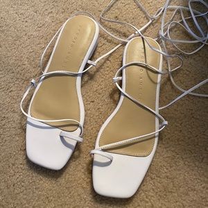 White Calf Leather Strappy Sandal